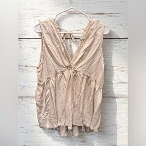 Umgee Cream Textured Fabric blouse XL